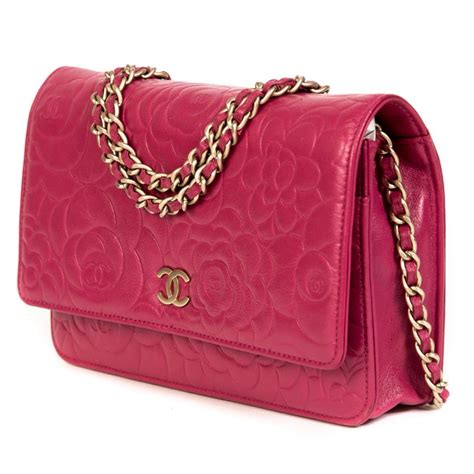 chanel pink flower wallet|Chanel wallet on chain pink.